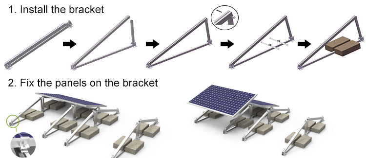 moveable flat roof solar racking system