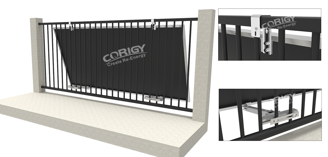 stainless steel balcony pv module solar rack
