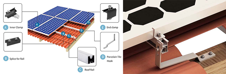 shingle roof solar hook for solar panel