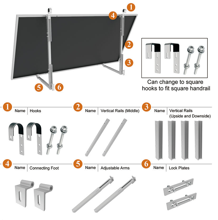 balcony diy adjustable solar rack