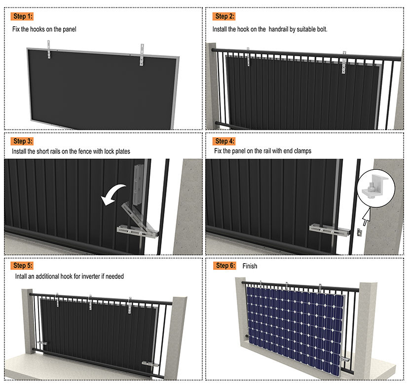 solar system balcony solar structure installation