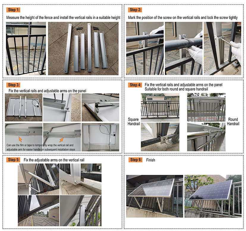 balcony railing solar panel mounting 