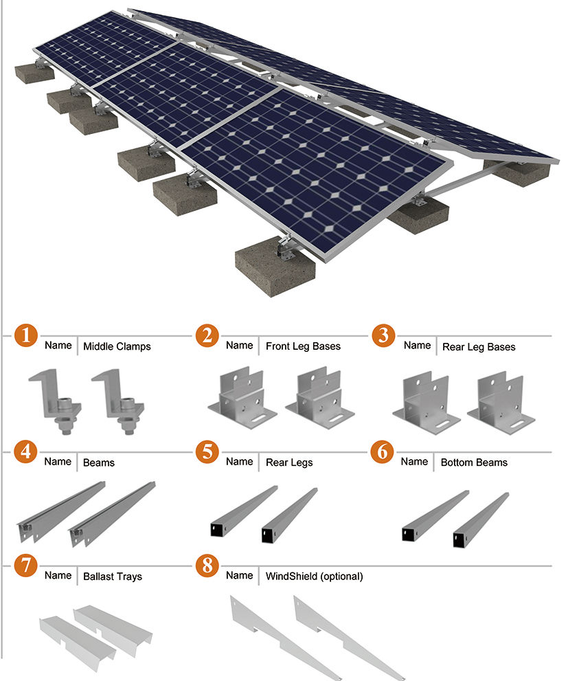 east west flat roof solar bracket seller