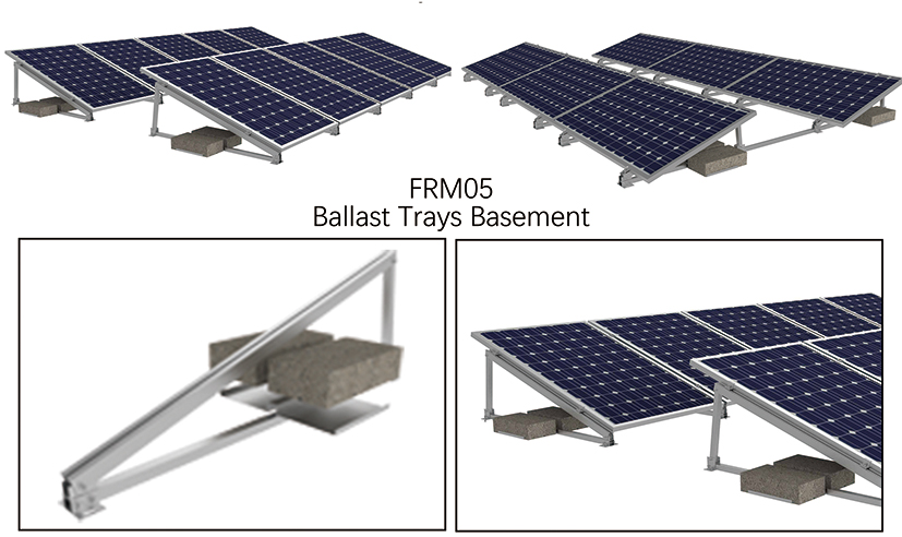 flat roof portable ballast mounting structure 
