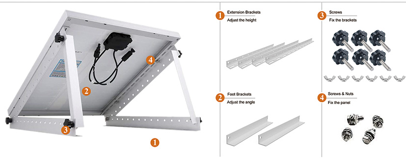 flexible tilting RV solar mounting system