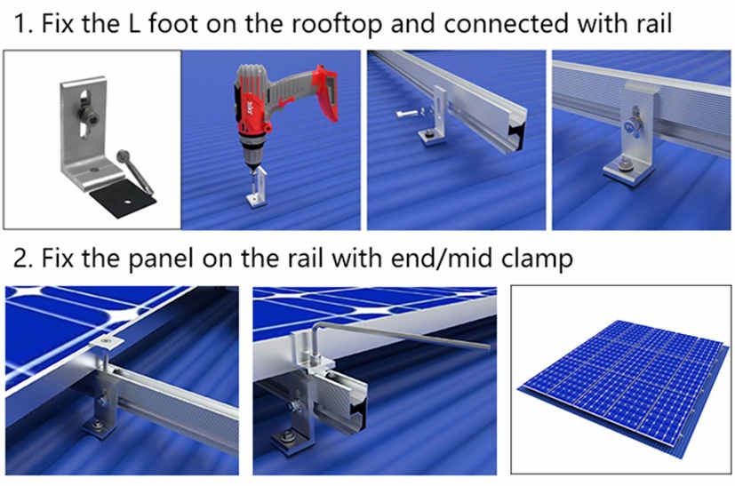 solar l foot bracket installation