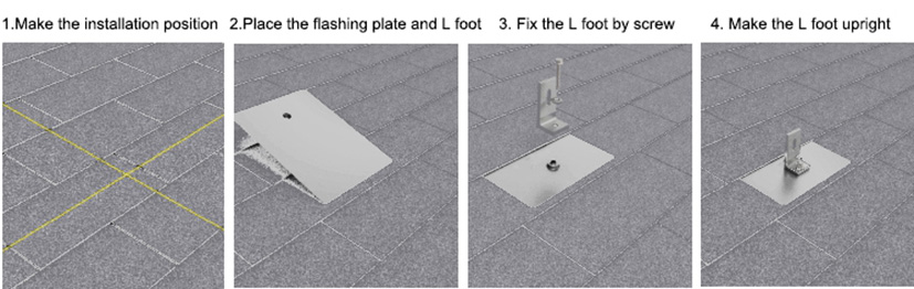 pitched roof solar hook installation