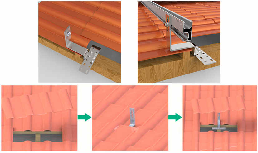 solar tile roof hook installation