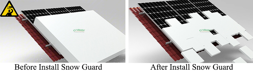 snow guard clamps installation on solar panel