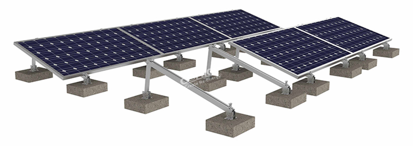 Non-penetrating flat roof solar mounting
