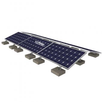 Home flat roof ballasted solar panel support