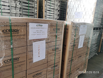 CORIGY SOLAR completed the delivery of 9MW solar racking on July,26,2020